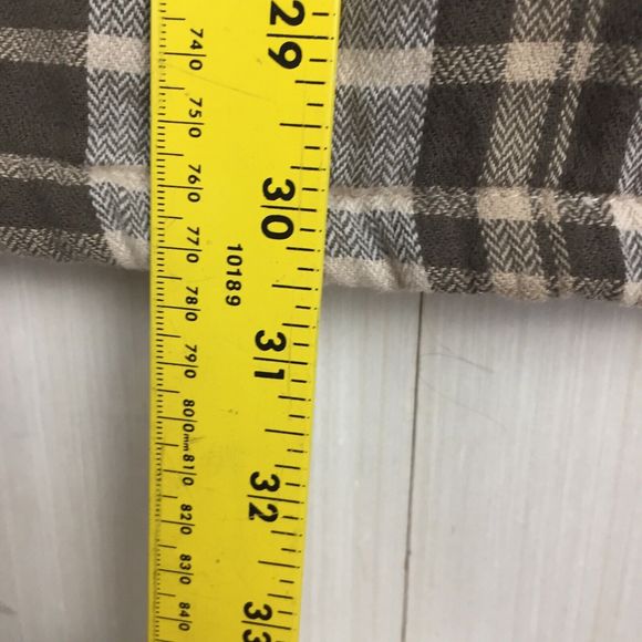 WRANGLER Authentics Men's Beige Plaid Long Sleeve Shirt Shacket Sherpa Fleece XL - Picture 10 of 11